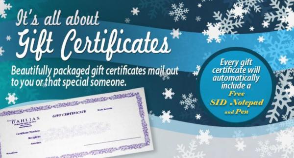 Give the Gift of Dahlias! | Free SID Notepad and Pen with Gift Certificate Purchase